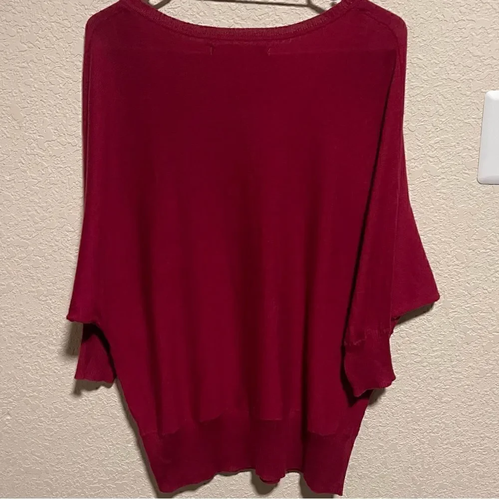LC Lauren Conrad- Berry Beaded Floral Sweater, Size Large